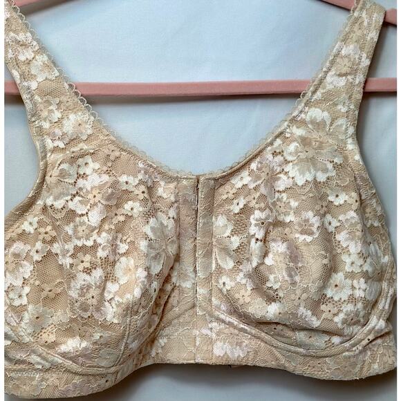 Body by Victoria Lace Mastectomy Bra Purest Pink Lace Overlay XL - Picture 2 of 16